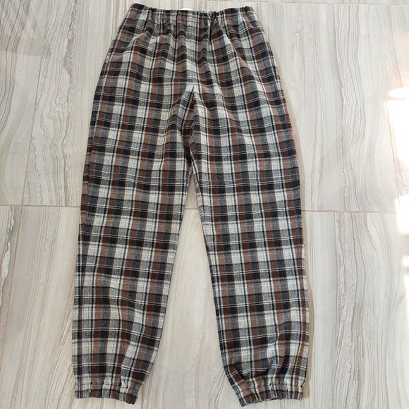 Wilfred Free Aritzia Winter Plaid Dionne Flannel Jogger Pants Small - Picture 2 of 9